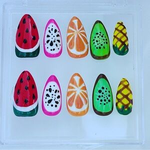 Colorful Fruit-Inspired Nail Art Set